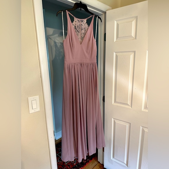 Love Spell Dusty Lavender Lulus Dress with Lace back - Picture 1 of 6